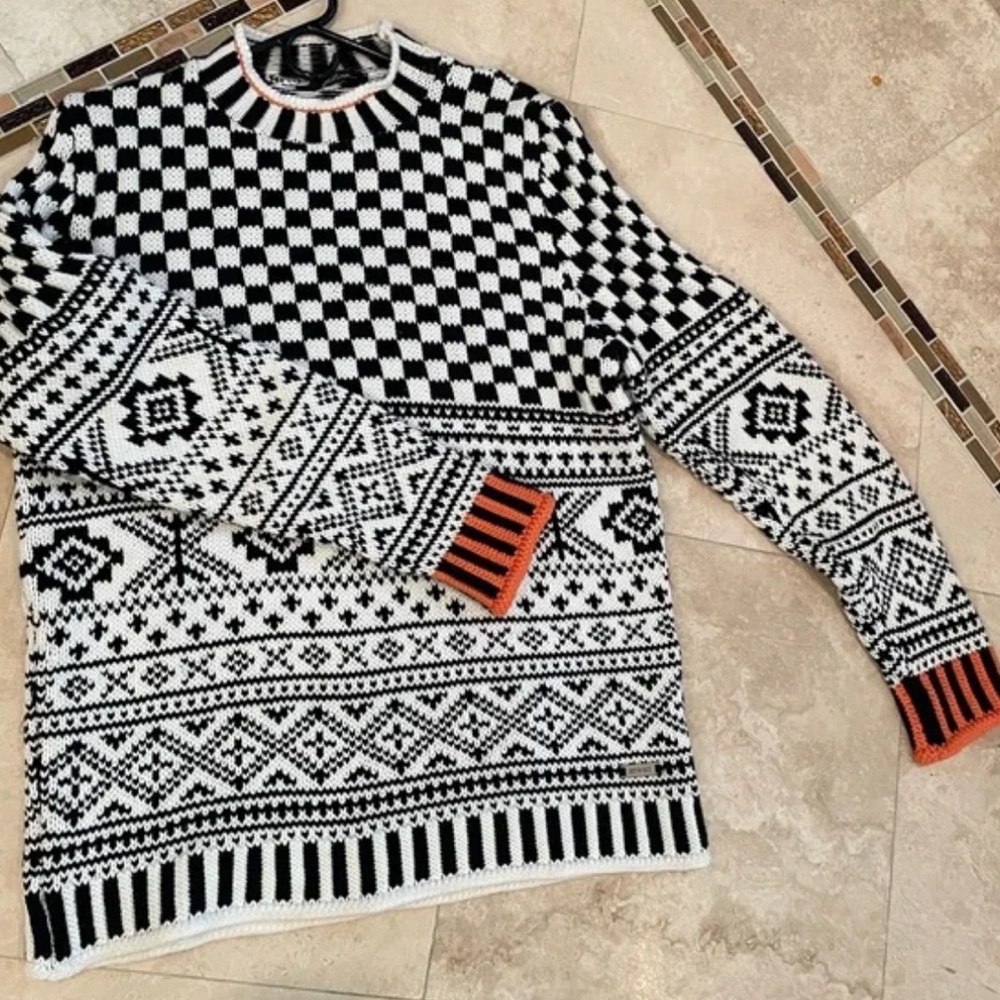Jetset Black and White Checked Sweater